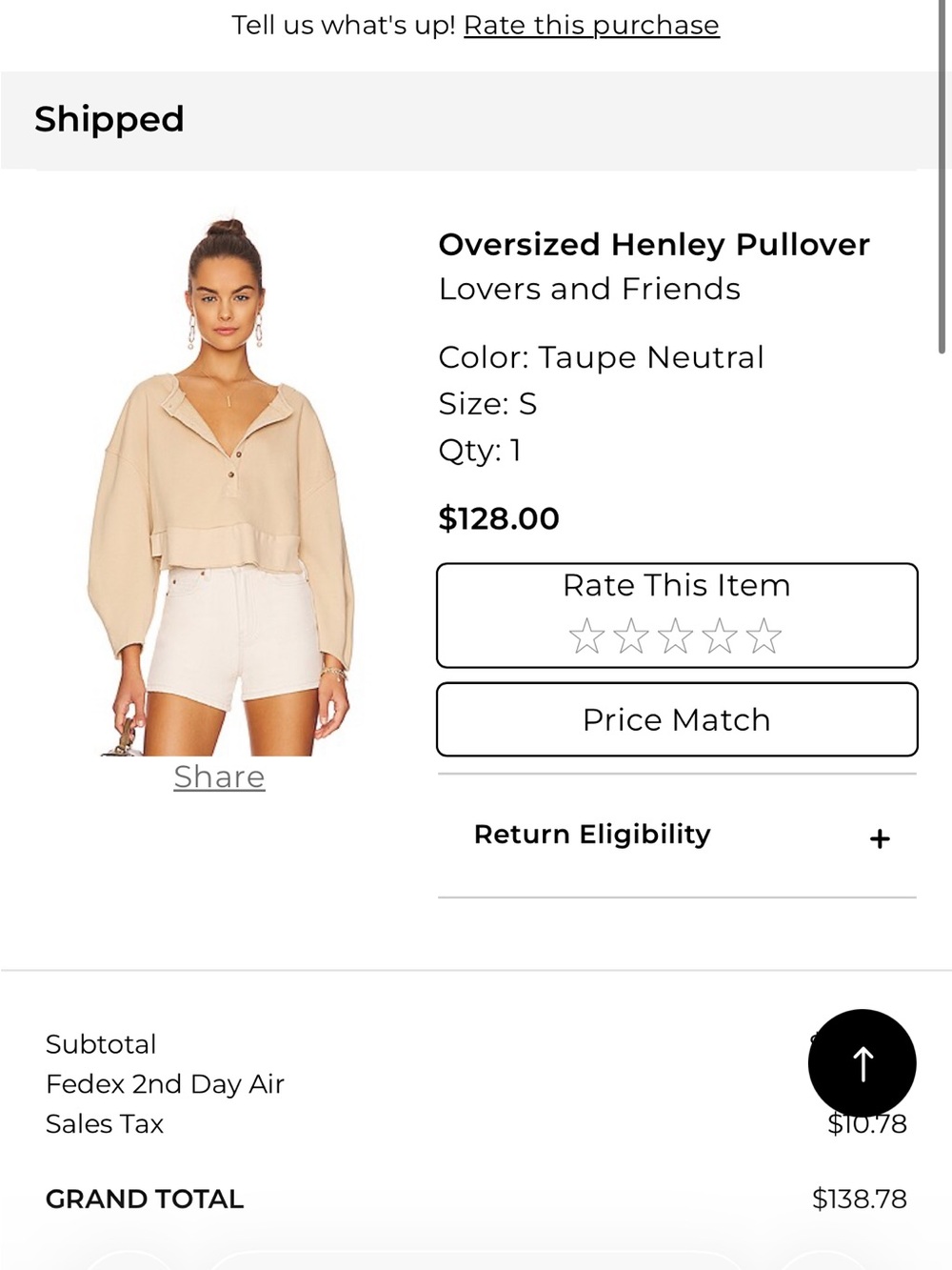 Lovers and Friends Oversized Henley Pullover - Taupe Neutral